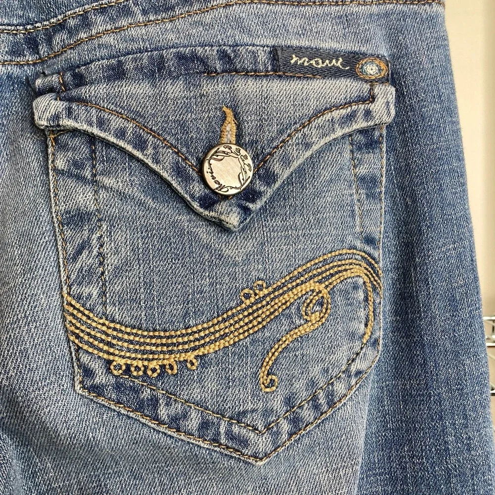 Mavi Women's Abbie Flared Bootcut Denim Jeans Sz 27/32‎ Flap Back Pocket Western